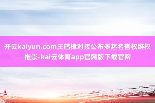 开云kaiyun.com王鹤棣对接公布多起名誉权维权推崇-kai云体育app官网版下载官网