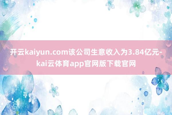 开云kaiyun.com该公司生意收入为3.84亿元-kai云体育app官网版下载官网
