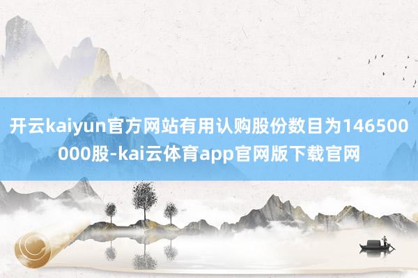 开云kaiyun官方网站有用认购股份数目为146500000股-kai云体育app官网版下载官网